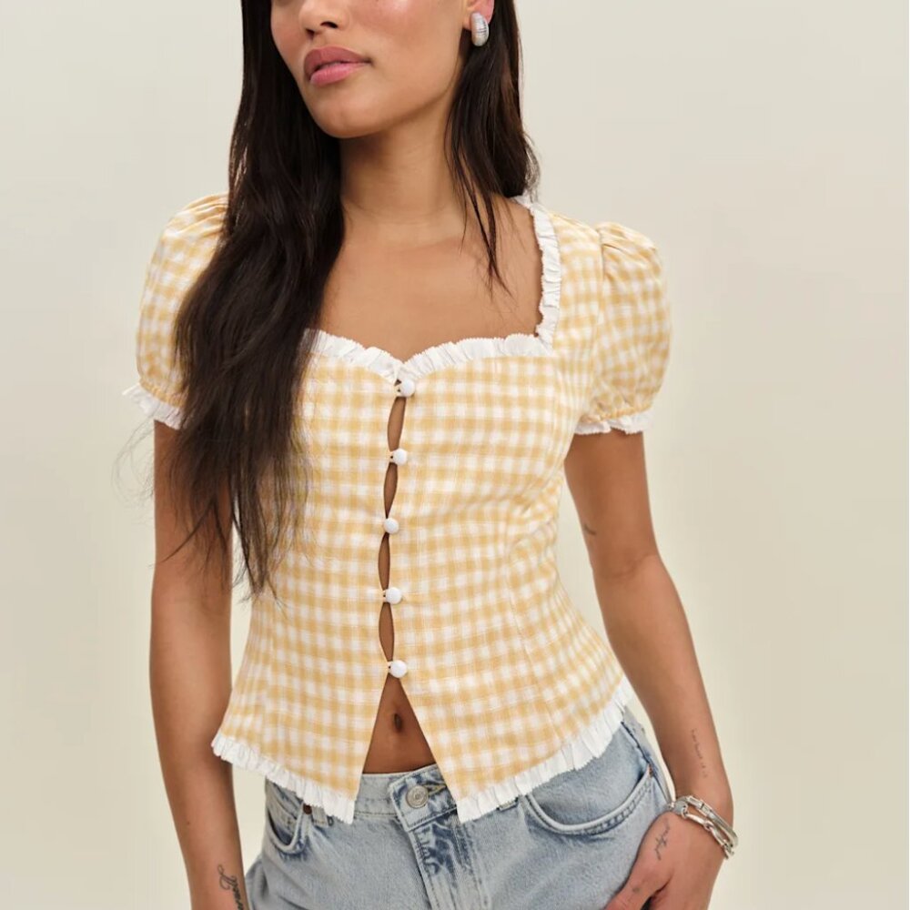 NWT Reformation Rosemary Linen Top